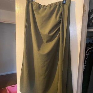 Khaki midi skirt